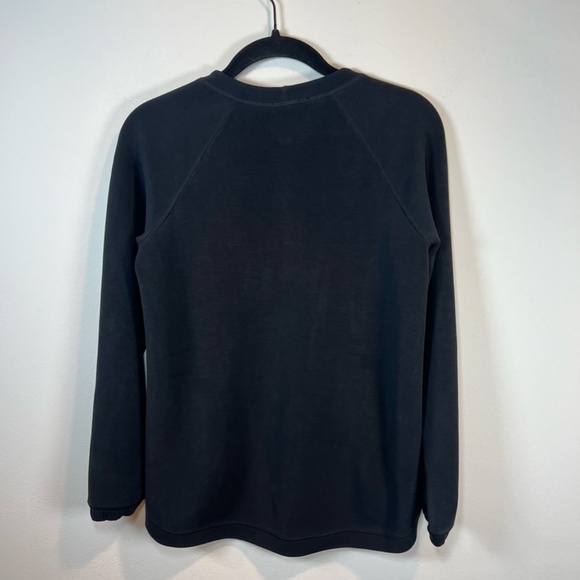 NUX Womens Sleek Sweat Ultra Soft Pullover Crew Neck Sweatshirt Black Yoga Small - Picture 2 of 14